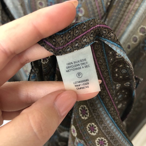 BADGLEY MISCHKA/ silk paisley bow blouse - Picture 6 of 7